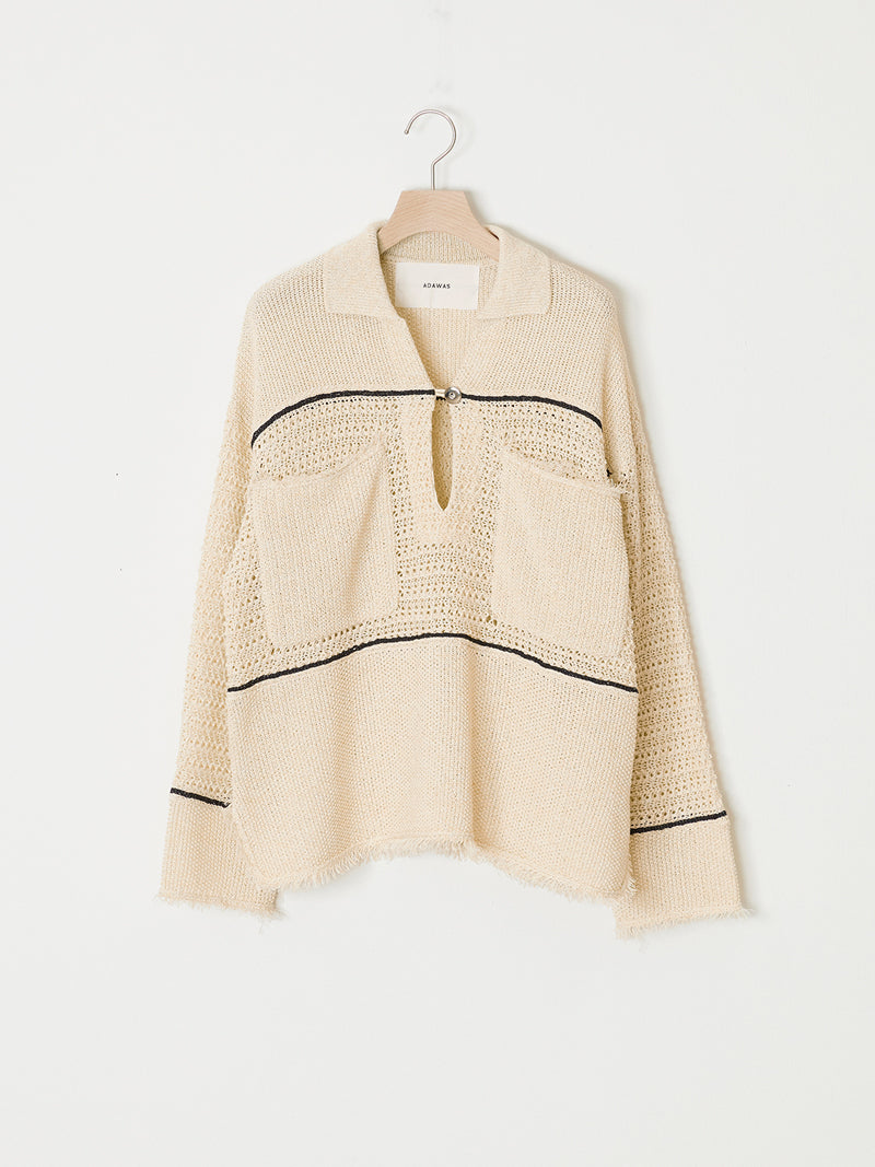 PAPER YARN POLO TOP
