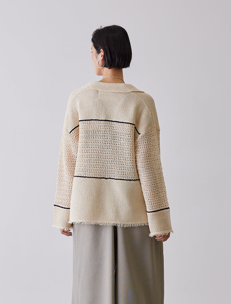 PAPER YARN POLO TOP