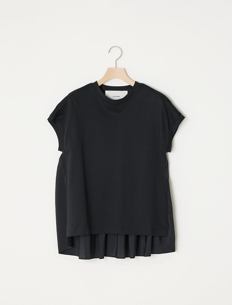 SMOOTH JERSEY PIN-TUCK TEE