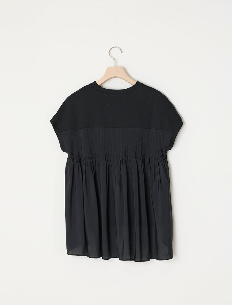 SMOOTH JERSEY PIN-TUCK TEE