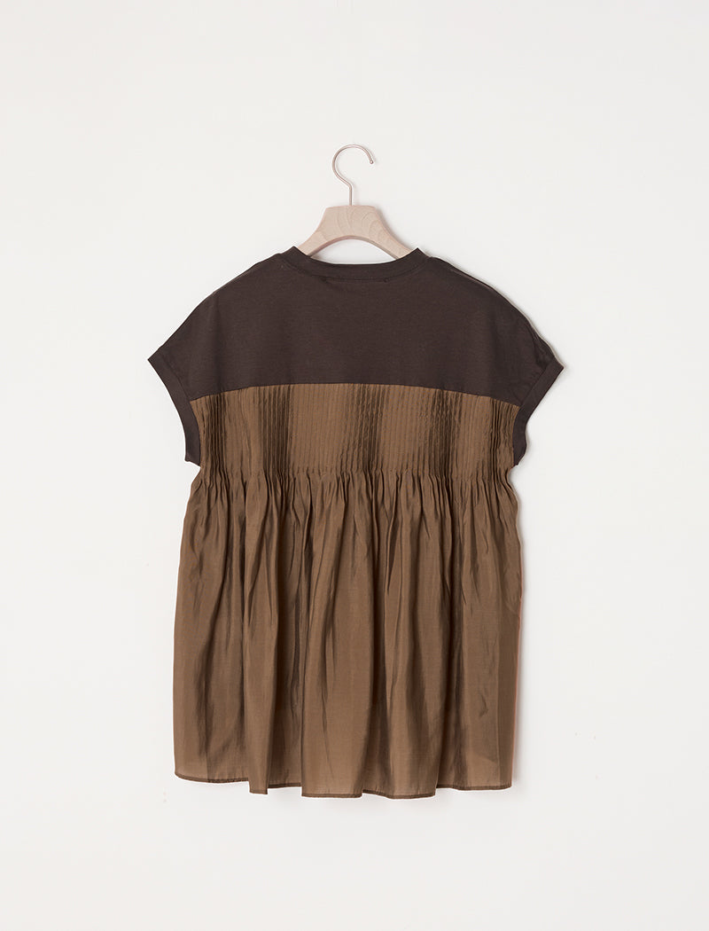 SMOOTH JERSEY PIN-TUCK TEE