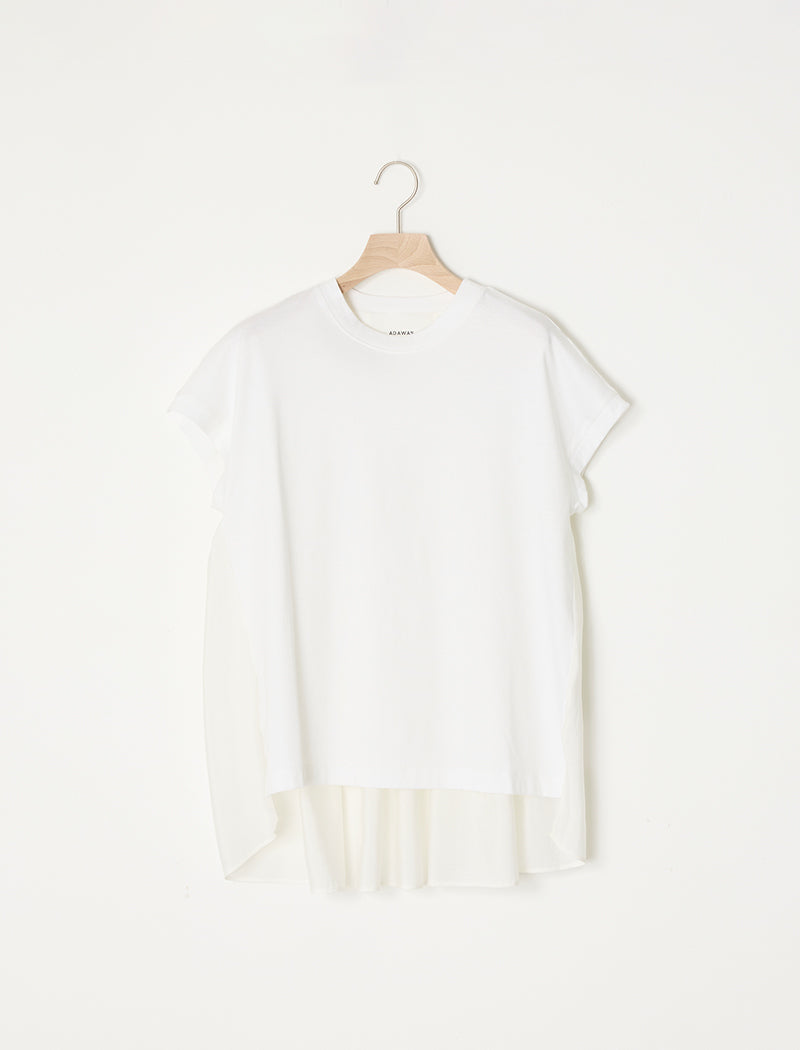 SMOOTH JERSEY PIN-TUCK TEE