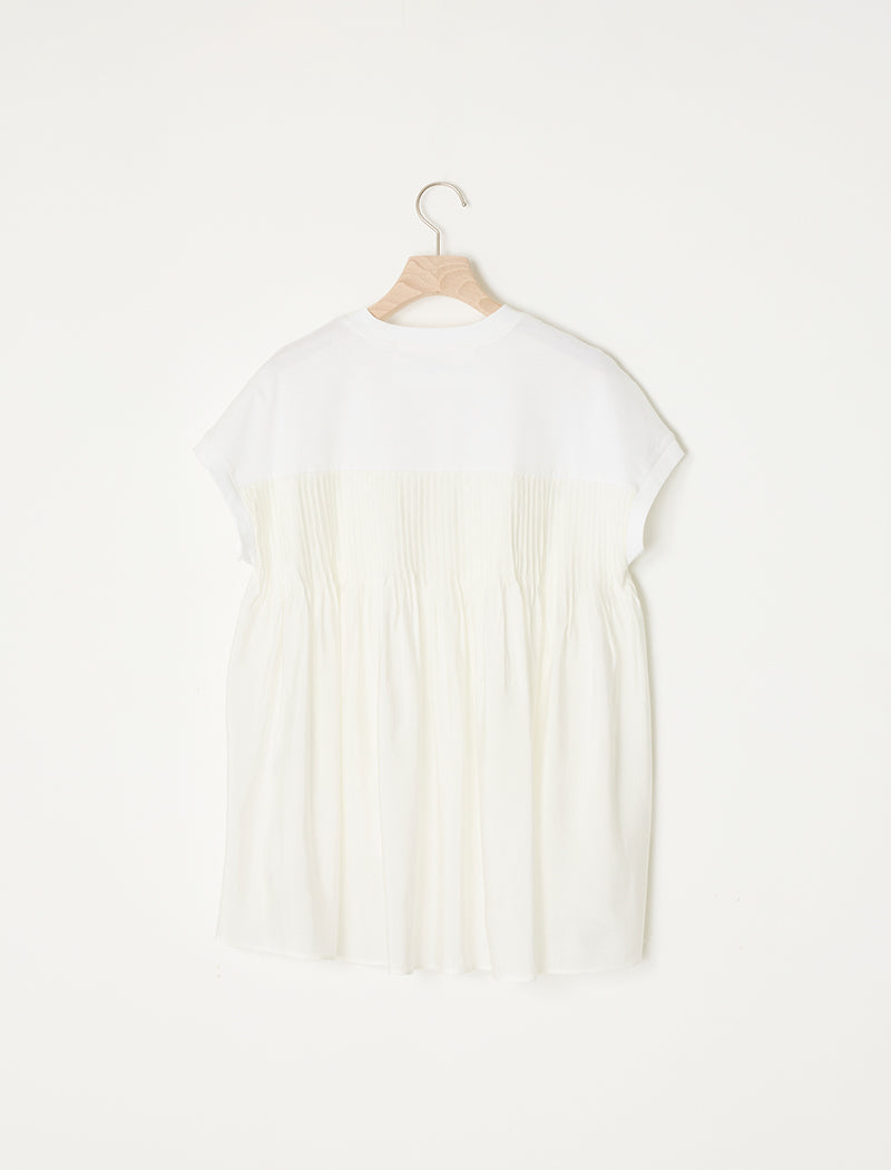 SMOOTH JERSEY PIN-TUCK TEE