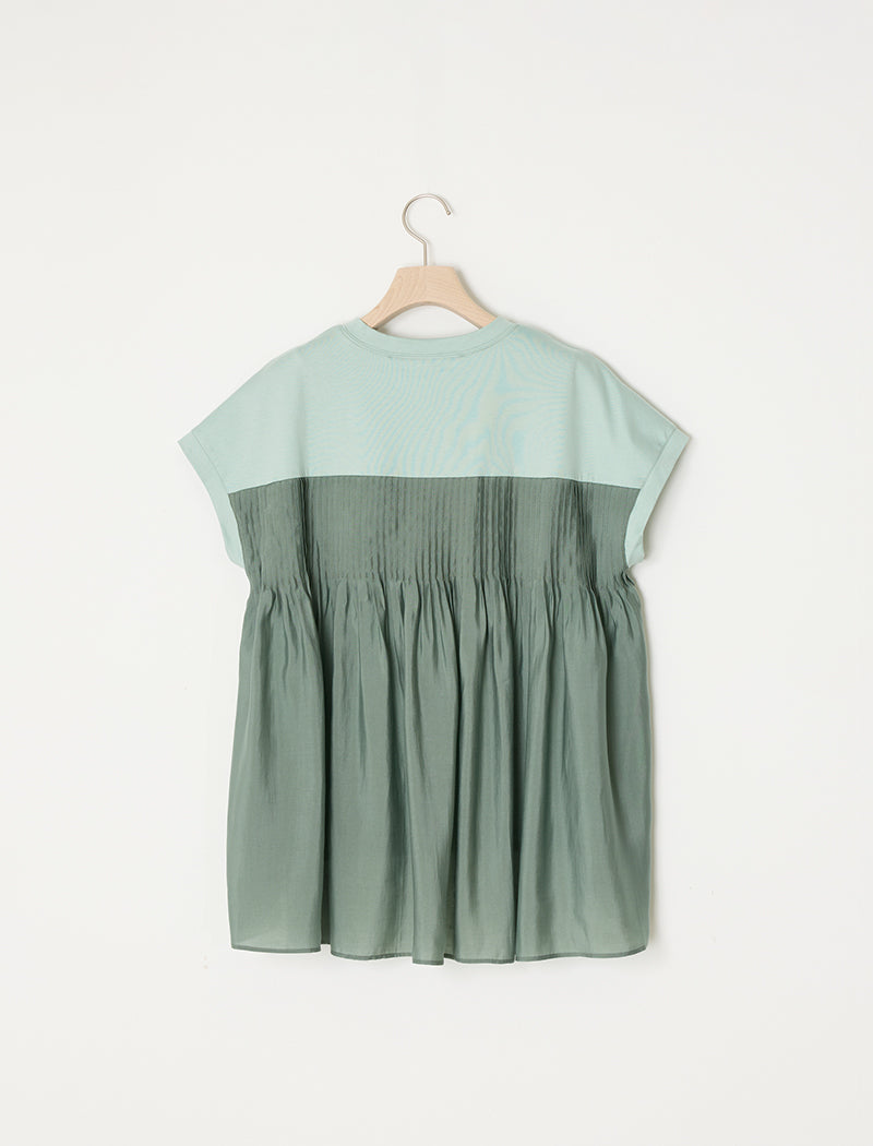 SMOOTH JERSEY PIN-TUCK TEE