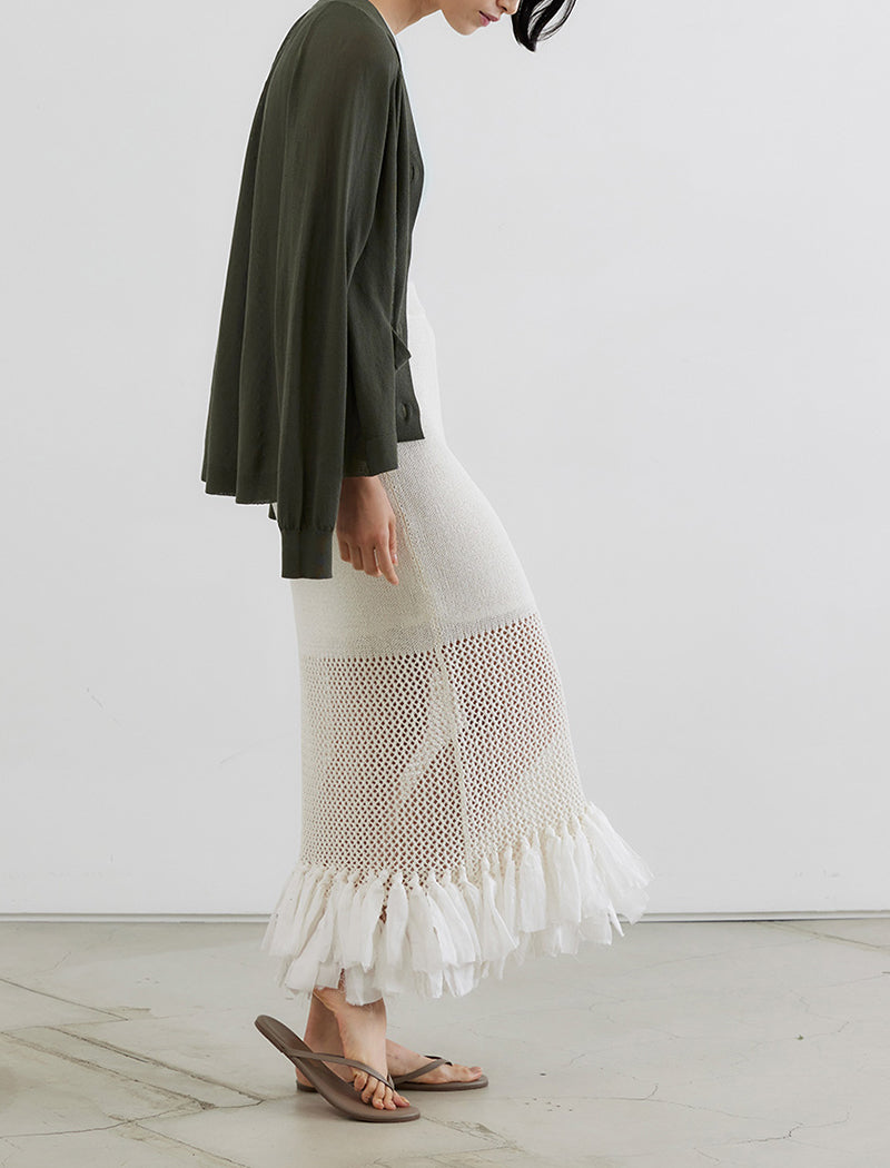 FRINGE MESH SKIRT