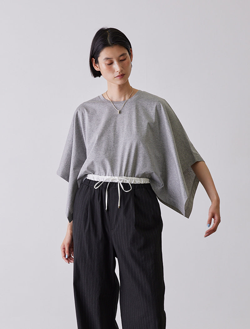 COMPACT COTTON JERSEY PONCHO TEE