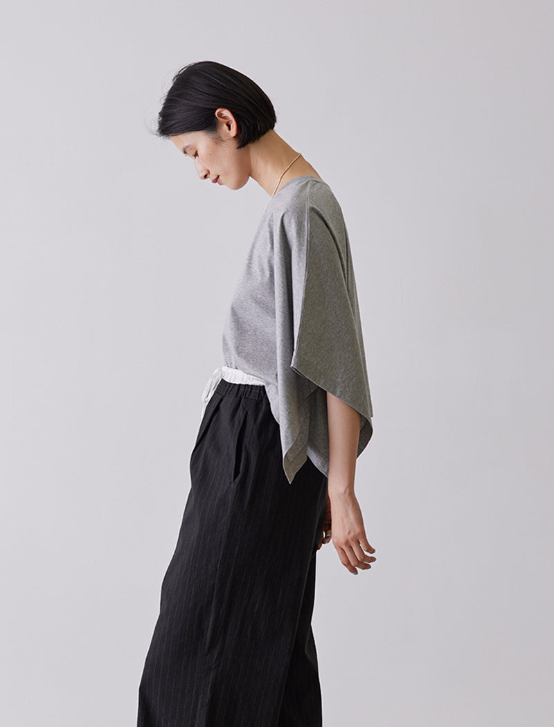 COMPACT COTTON JERSEY PONCHO TEE