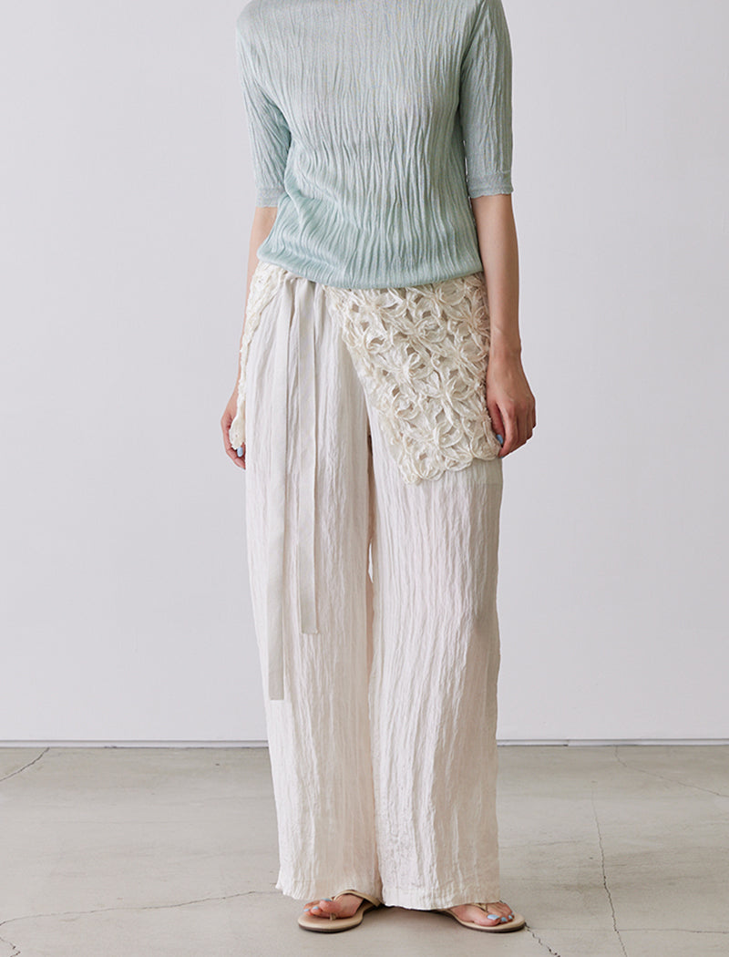 TAPE EMBROIDERY TWO-PIECE TROUSER SET