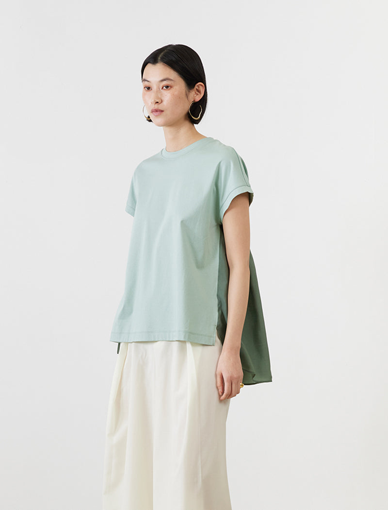 SMOOTH JERSEY PIN-TUCK TEE